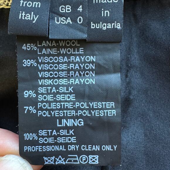 DEREK LAM Paisley Jacquard Black & White Wool-Silk Blend Pencil Skirt - Picture 8 of 8